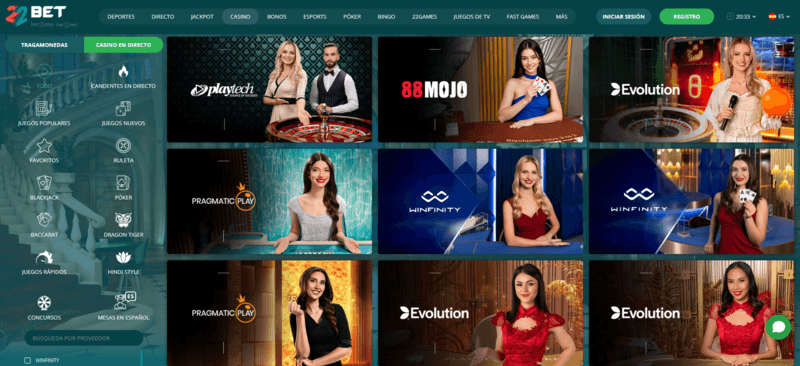 22Bet-Casino-Homepage Página de casino de 22bet