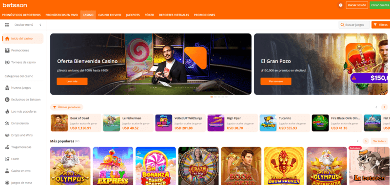 Betsson-Casino-EC Página de casino de Betsson