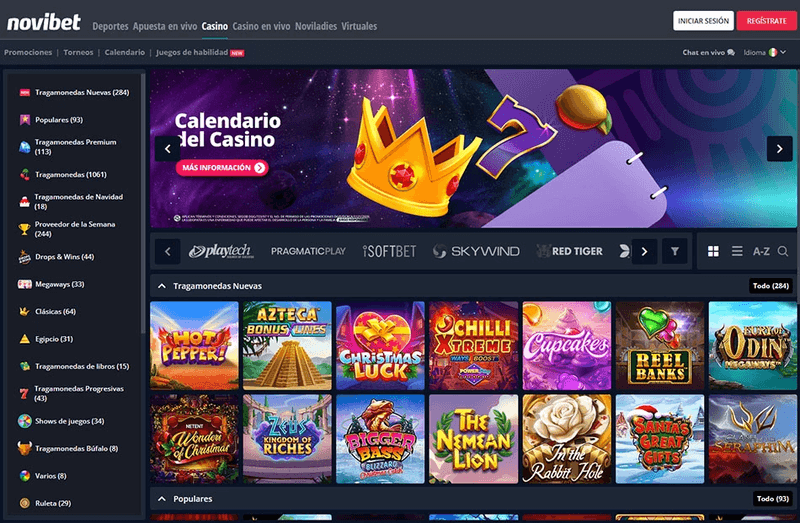 Novibet-Casino-Homepage Página de casino de Novibet